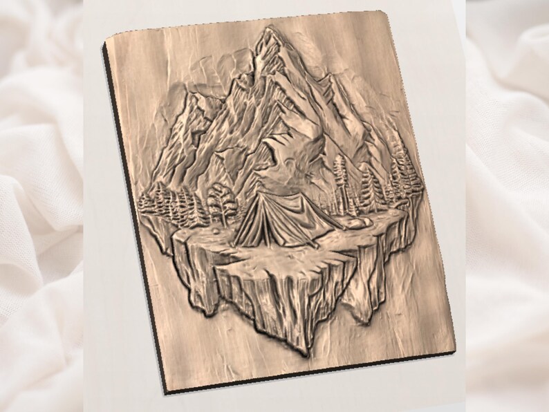 Mountain Camping STL Relief view 2