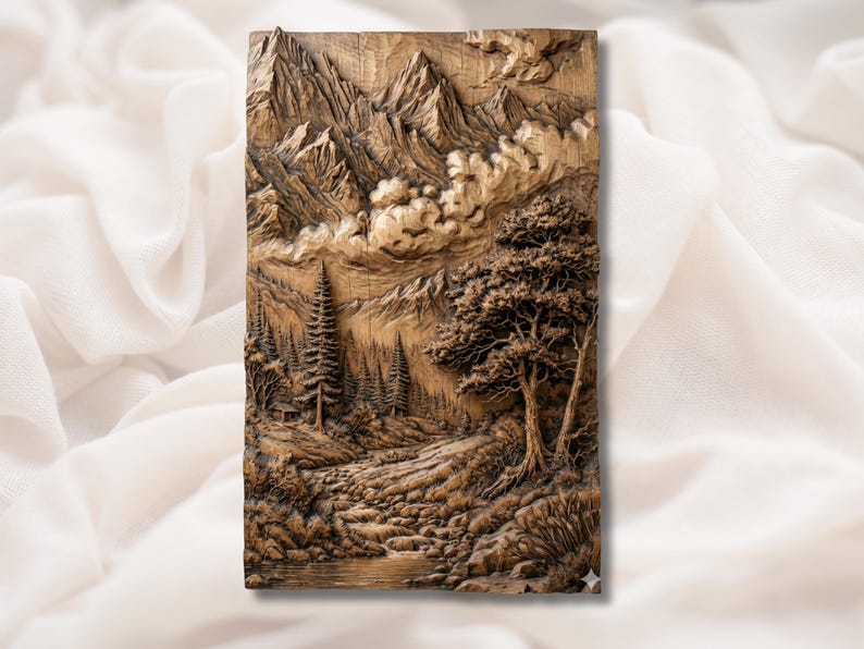 Mountain Landscape 3D Relief STL bas-relief STL