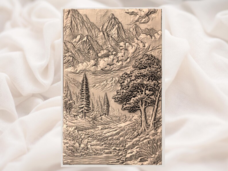 Mountain Landscape 3D Relief STL view 2