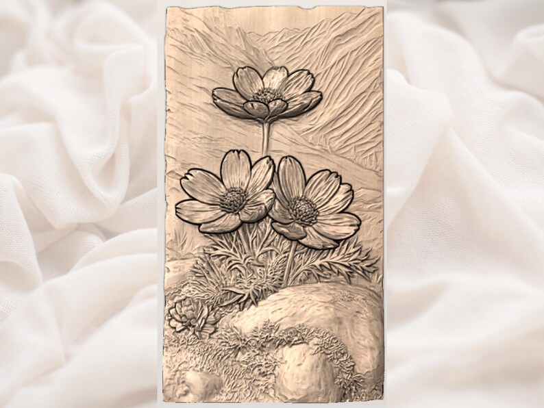 Mountain Wildflower STL view 3