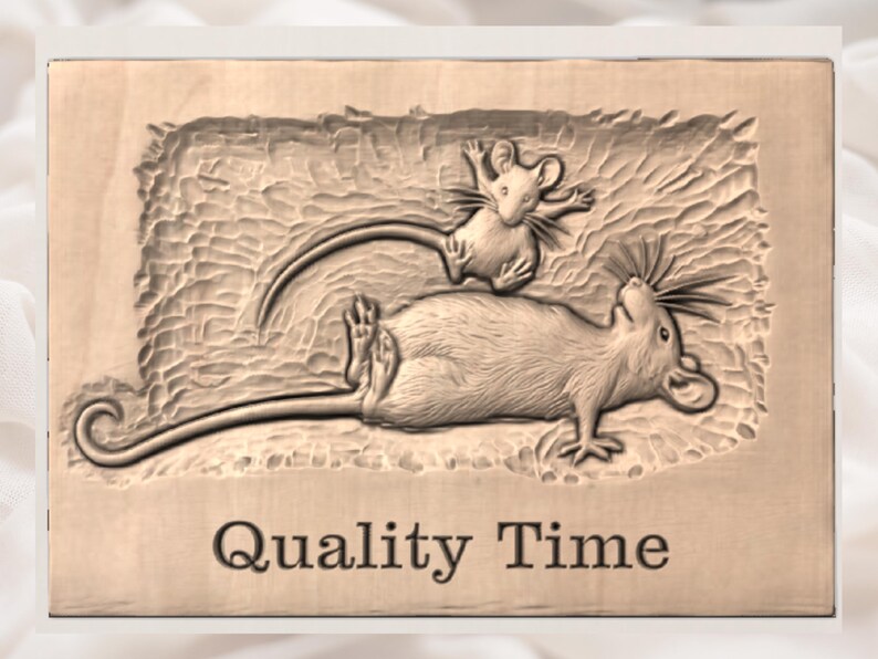 Mouse Family 3D Relief STL File view 3