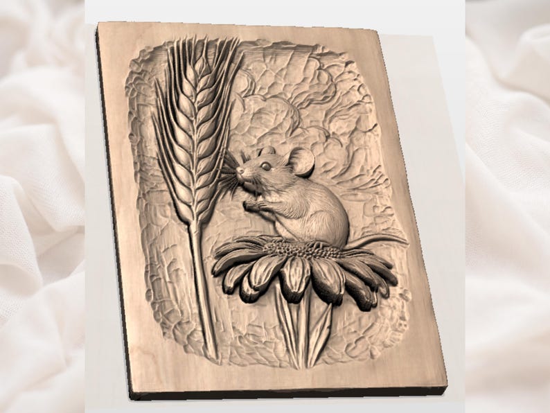 Mouse on Daisy Panel  STL view 3