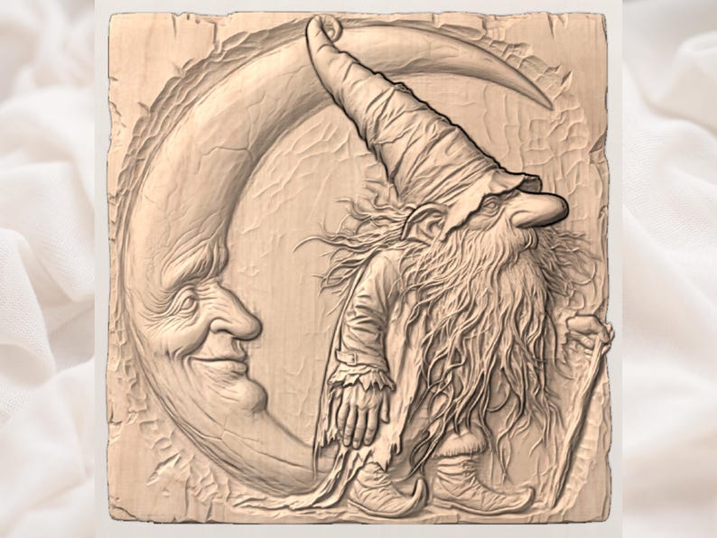 Mystic Gnome Moon STL view 3