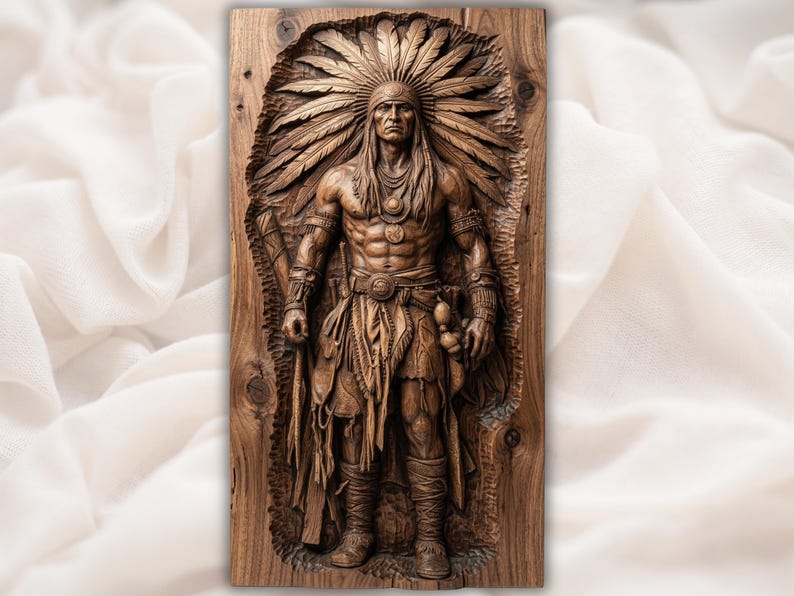 Native Chief File bas-relief STL