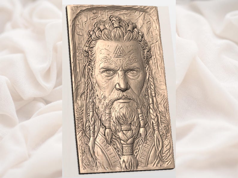 Norse Warrior Portrait STL view 2