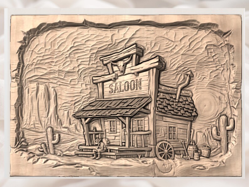 Old West Saloon STL view 3