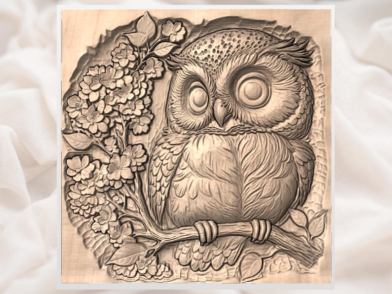 Owl Blossom STL view 3