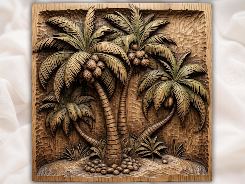 Palm Tree 3D Relief STL bas-relief STL