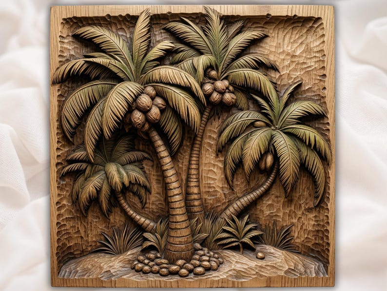 Palm Tree 3D Relief STL bas-relief STL design