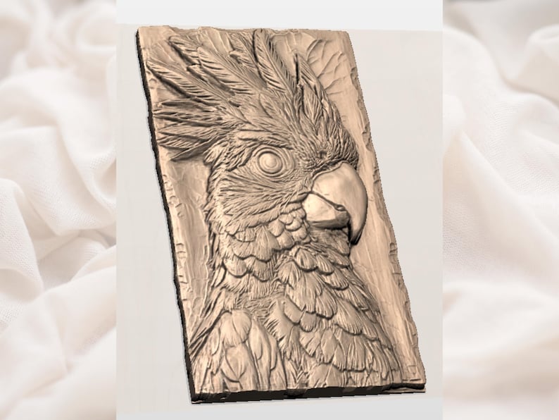 Parrot Head Relief STL view 2