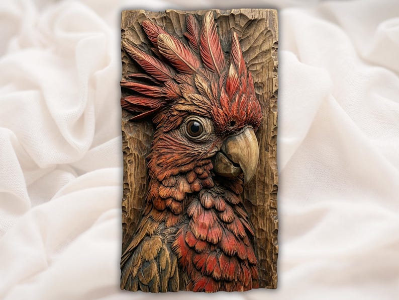 Parrot Head Relief STL bas-relief STL design