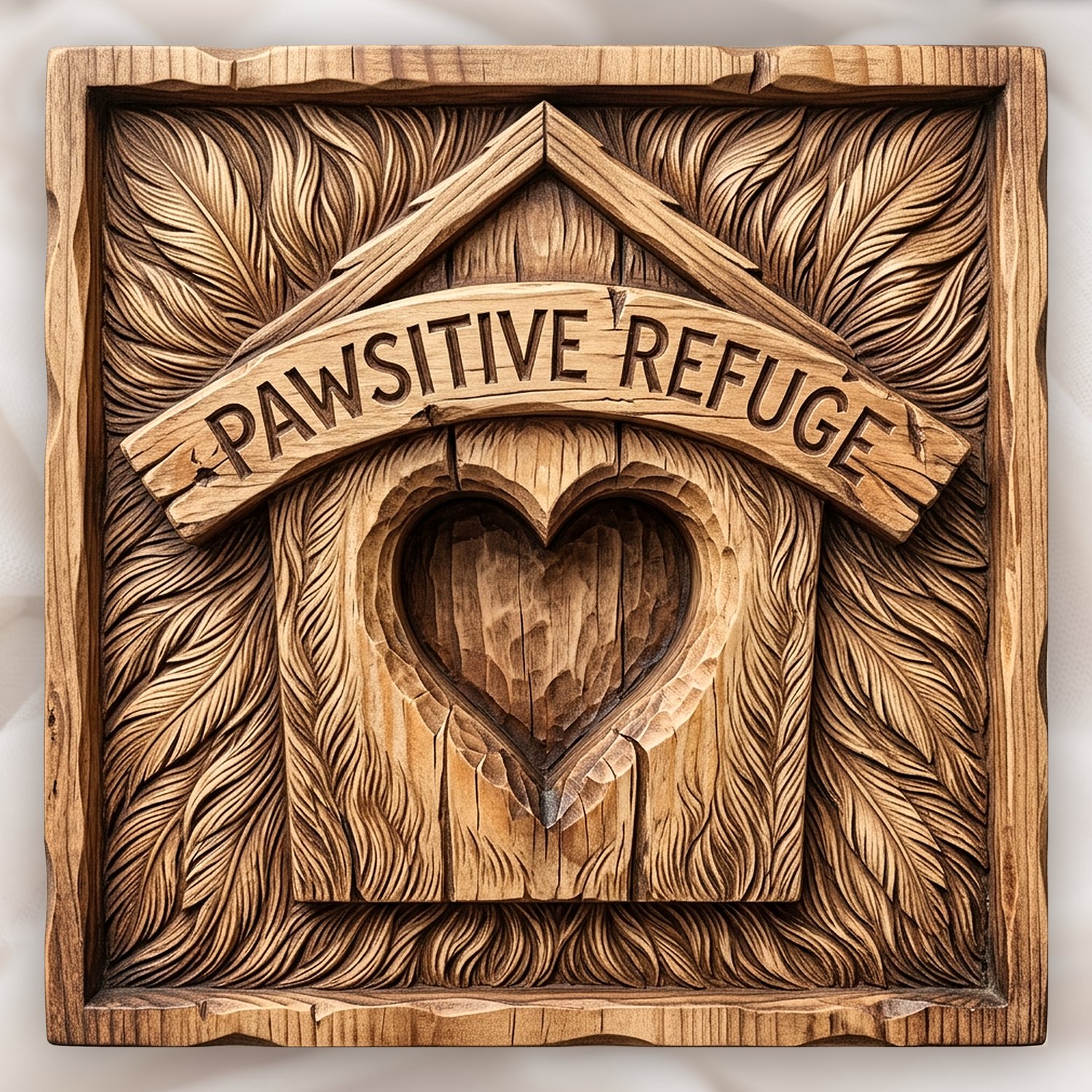 Pawsitive Refuge Heart Sanctuary CNC Relief STL