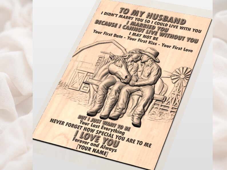 Personalized Husband Gift 3D Bas Relief STL view 3
