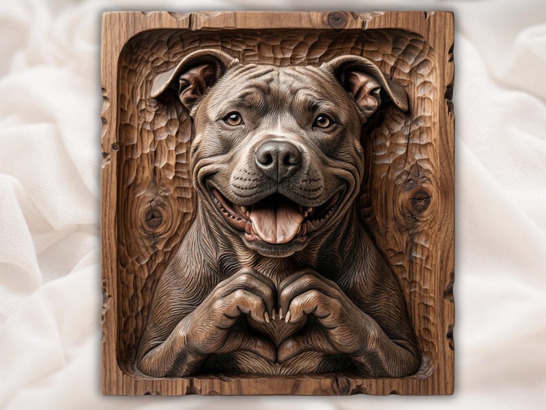 Pitbull STL bas-relief STL design
