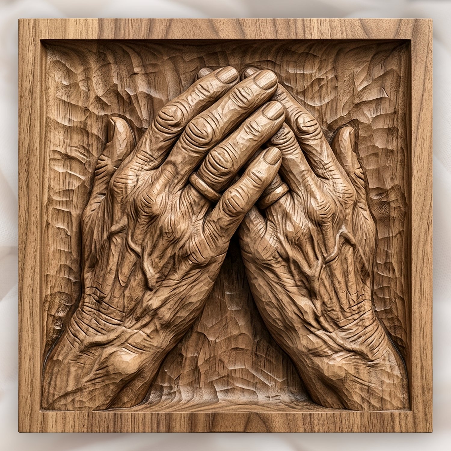 Praying Hands Memorial CNC Relief STL