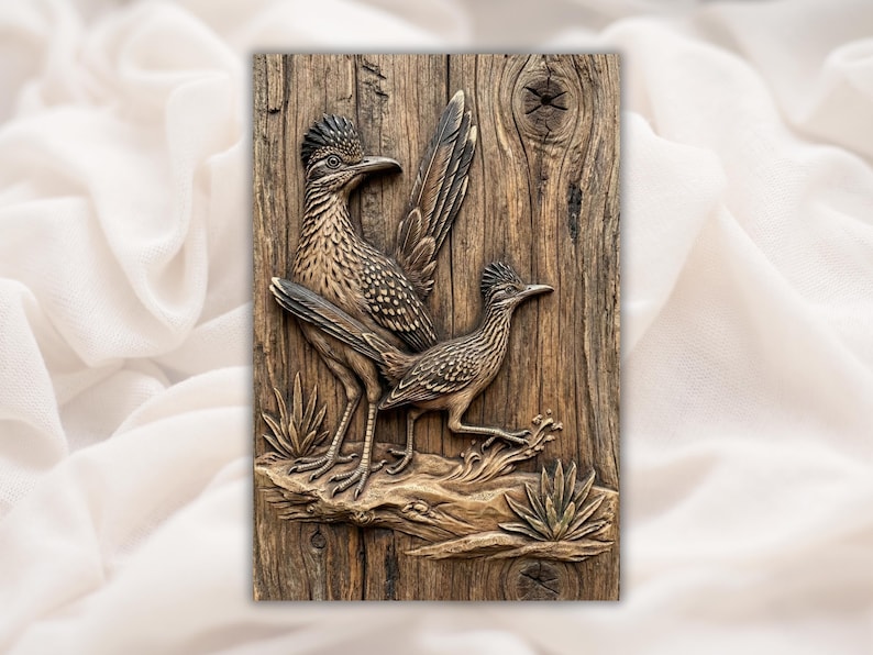 Roadrunner Pair 3D Relief STL bas-relief STL