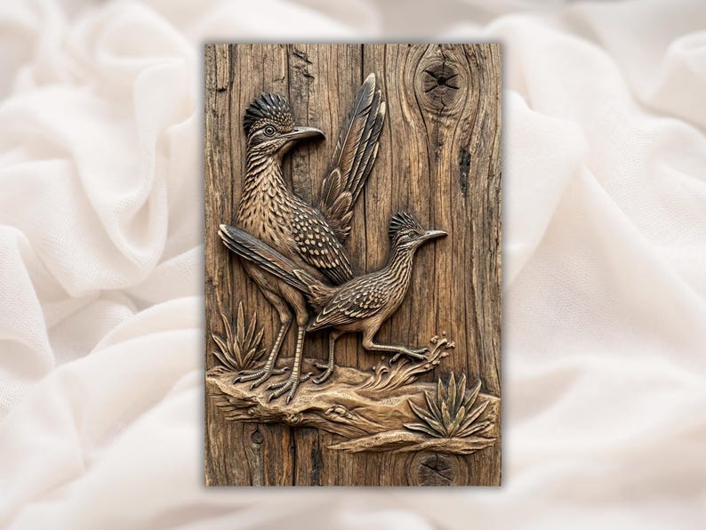 Roadrunner Pair 3D Relief STL bas-relief STL design