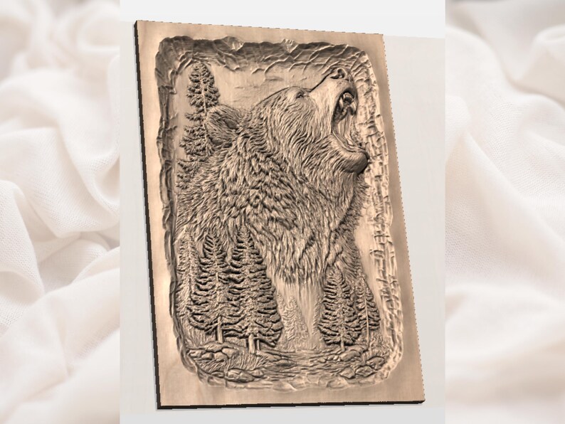 Roaring Bear Relief STL view 2