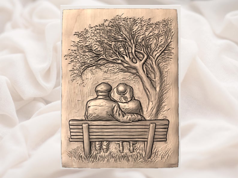 Romantic Couple 3D STL File view 3