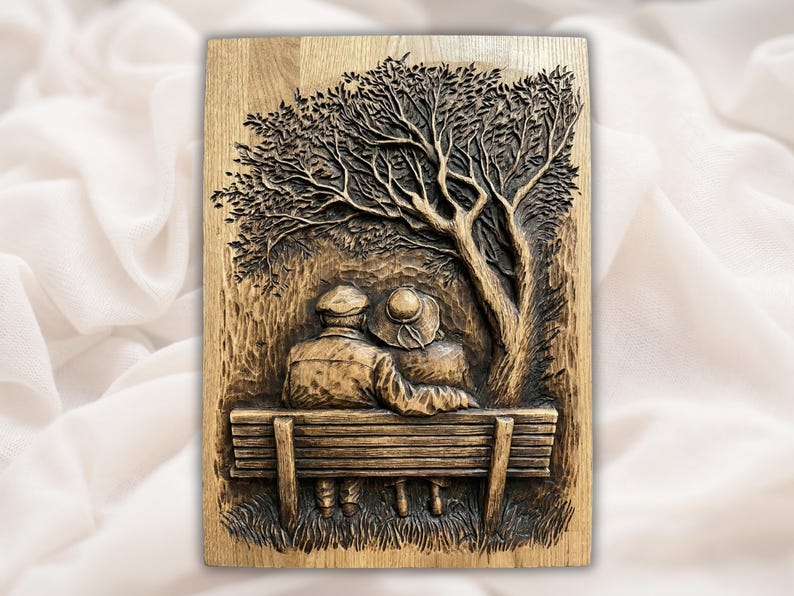 Romantic Couple 3D STL File bas-relief STL design