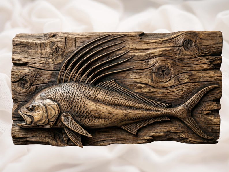 Roosterfish 3D Relief STL bas-relief STL