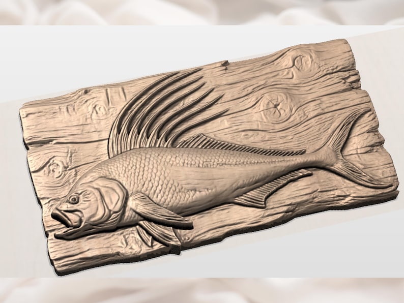 Roosterfish 3D Relief STL view 3
