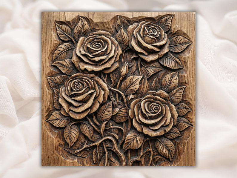 Rose Flower 3D Relief STL File bas-relief STL