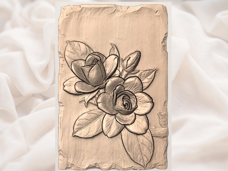 Rose Flower STL view 3