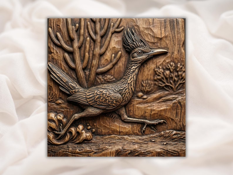 Running Roadrunner 3D Relief STL bas-relief STL