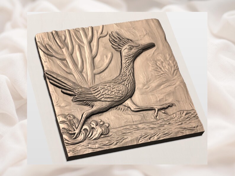 Running Roadrunner 3D Relief STL view 3