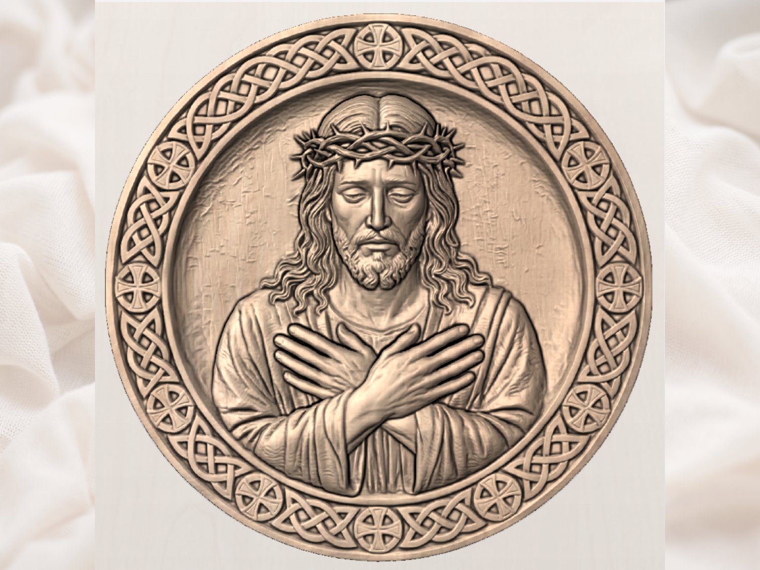 Sacred Heart Jesus Wood Carving Design view 2