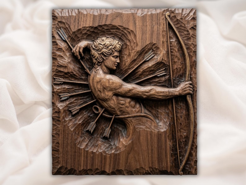 Sagittarius Greek Archer STL bas-relief STL