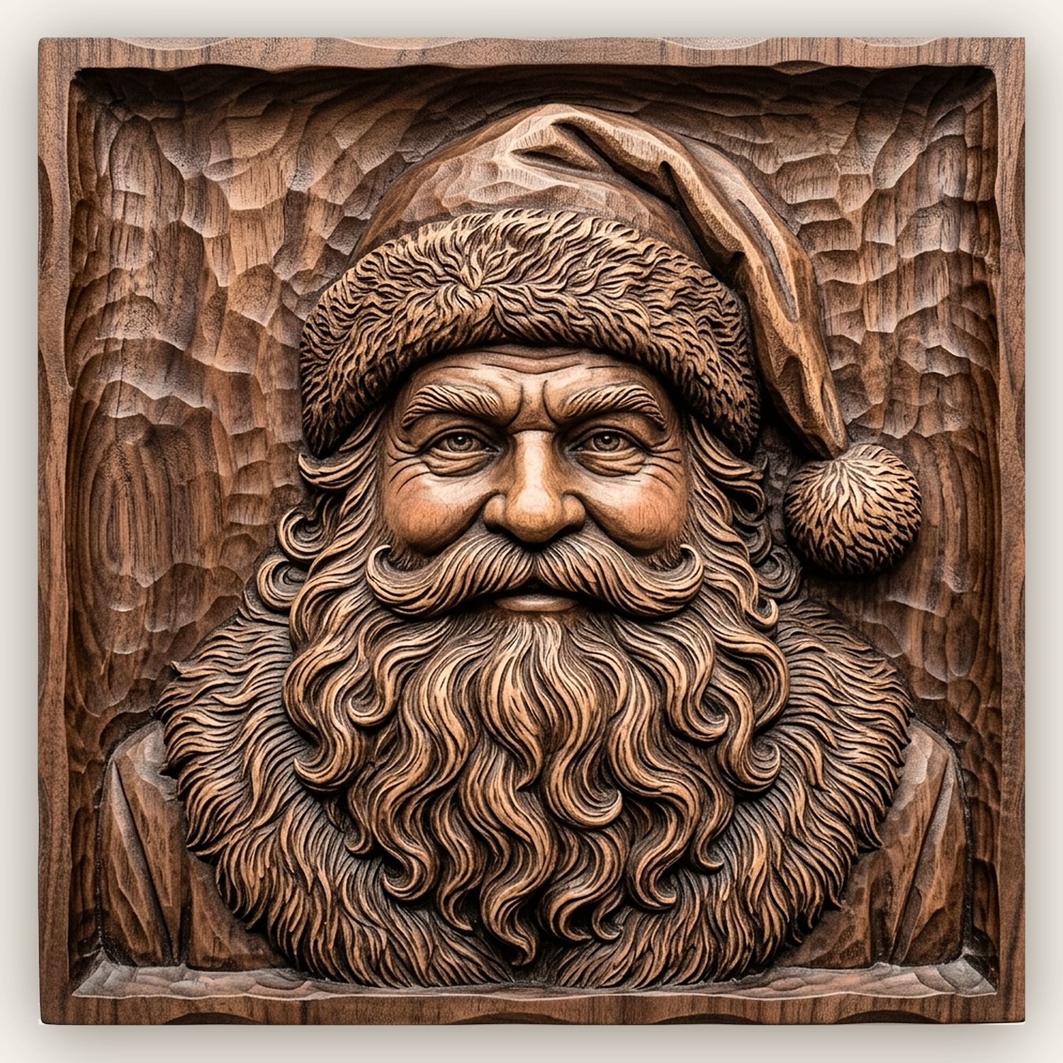 Santa Claus Father Christmas Portrait CNC Relief STL