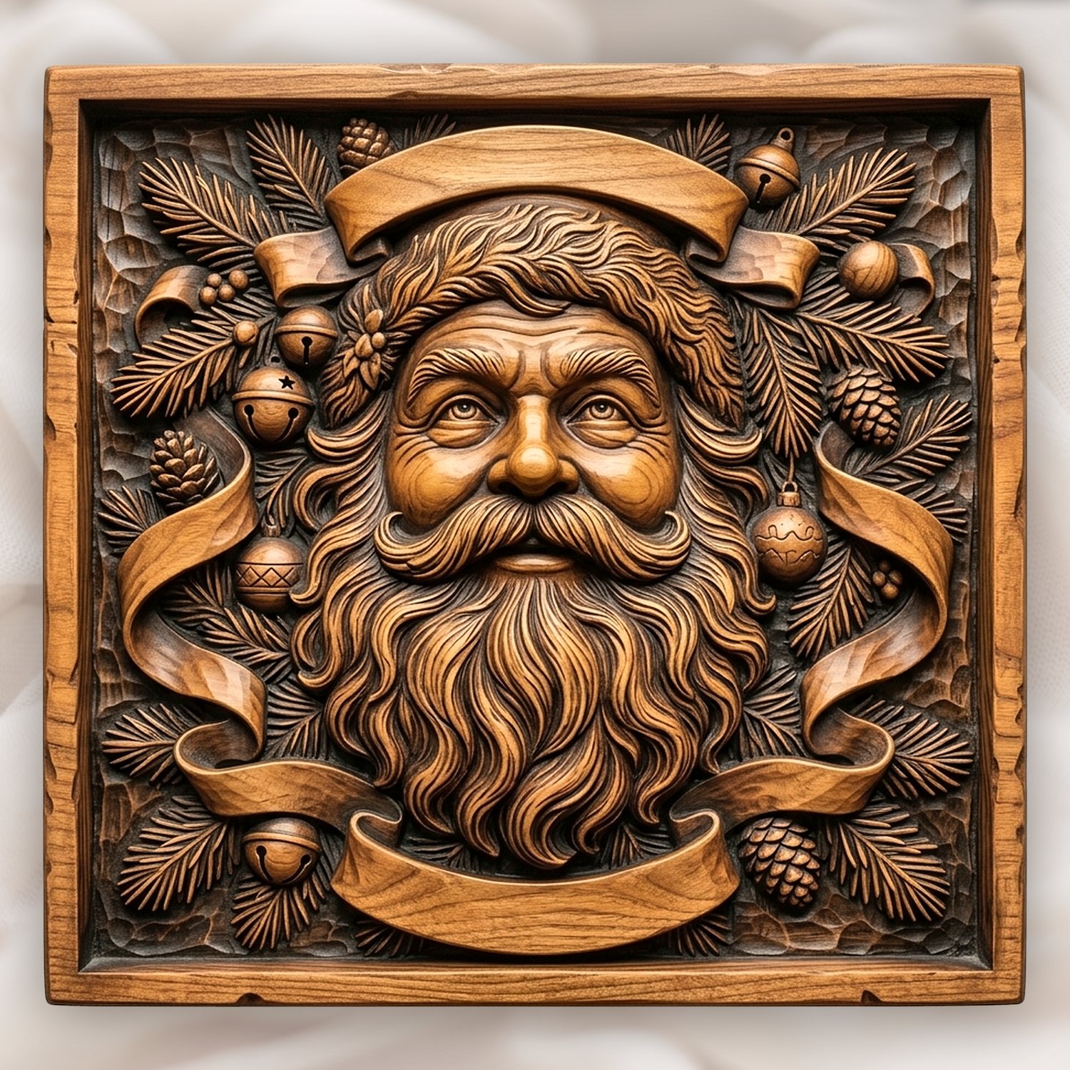Santa Claus Portrait CNC Relief STL