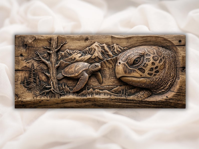 Sea Turtle Relief STL for CNC bas-relief STL