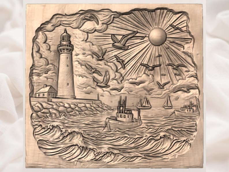 Seaside Lighthouse STL view 3