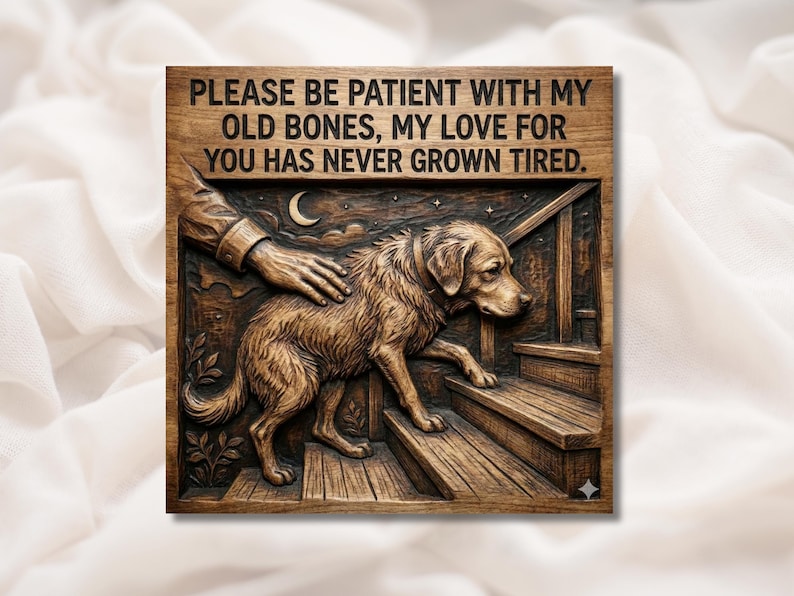 Senior Dog Memorial Quote 3D Relief STL bas-relief STL