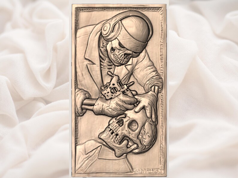 Skeleton Tattoo Artist STL view 2