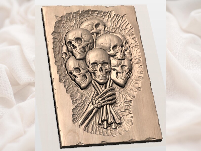 Skull Bouquet STL view 2
