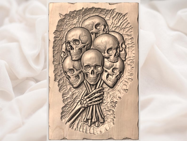 Skull Bouquet STL view 3