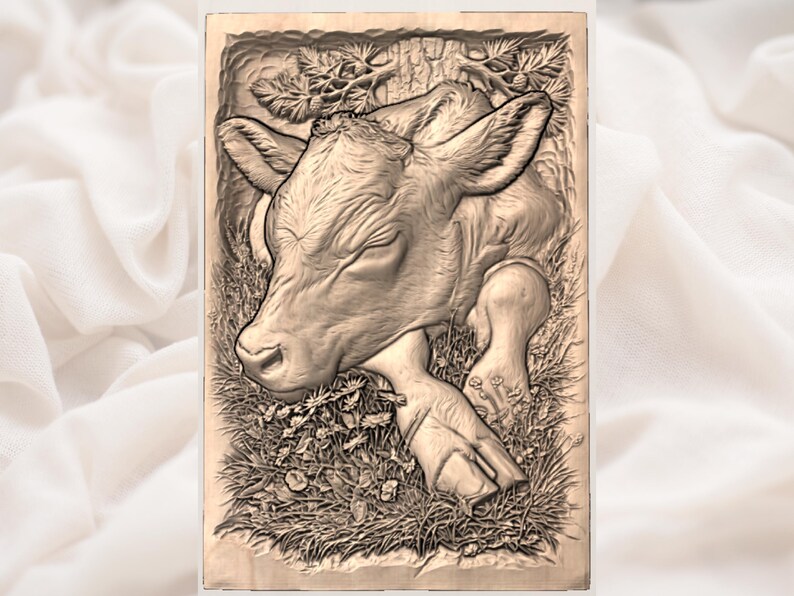 Sleeping Calf Relief STL view 2