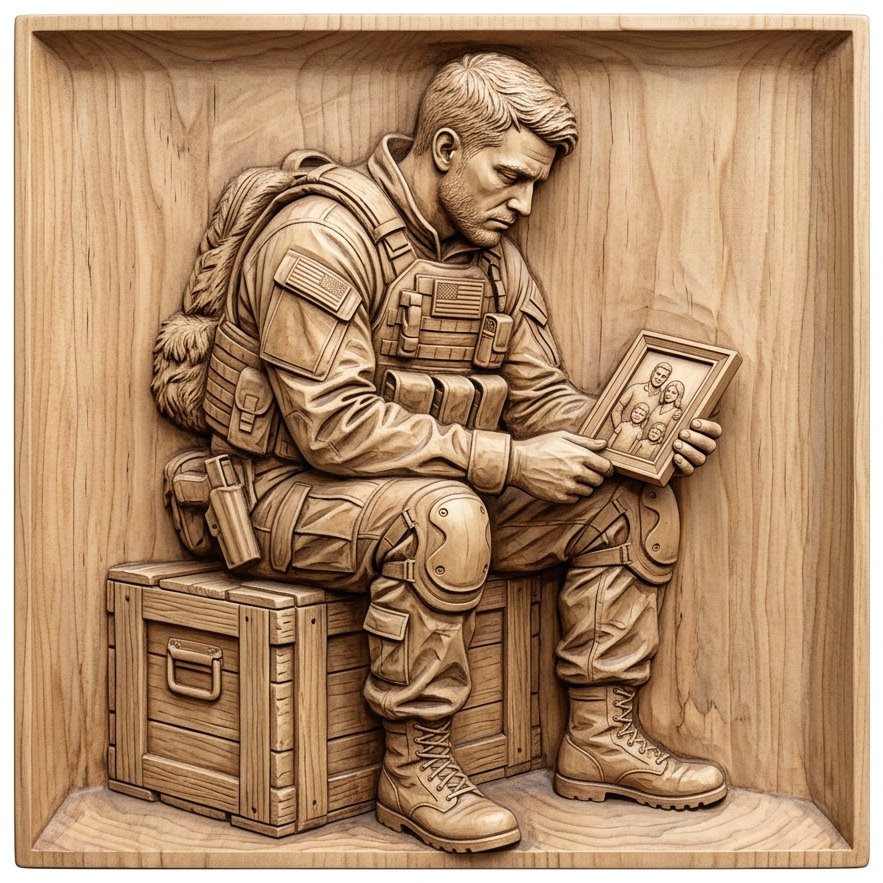 Soldier Family Sacrifice Memory CNC Relief STL bas-relief STL design