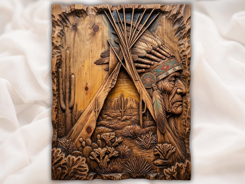 Southwestern Teepee Desert STL bas-relief STL