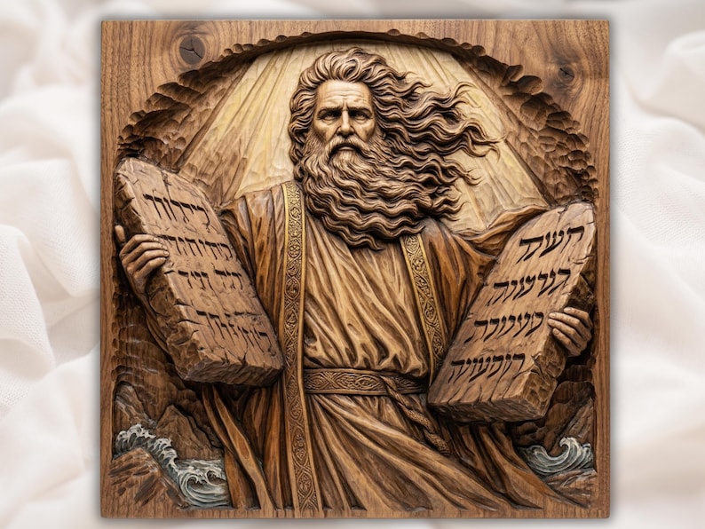 Ten Commandments STL bas-relief STL