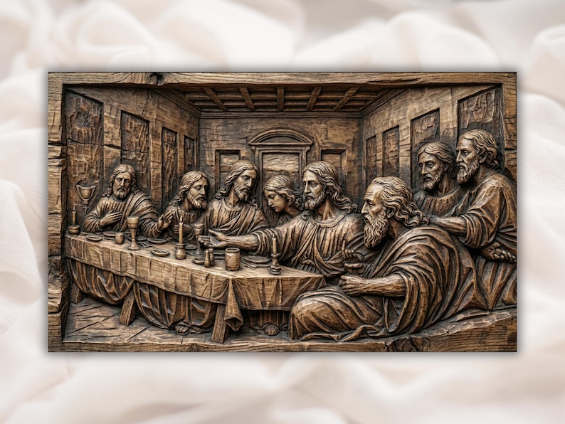 The Last Supper 3D Relief STL bas-relief STL design