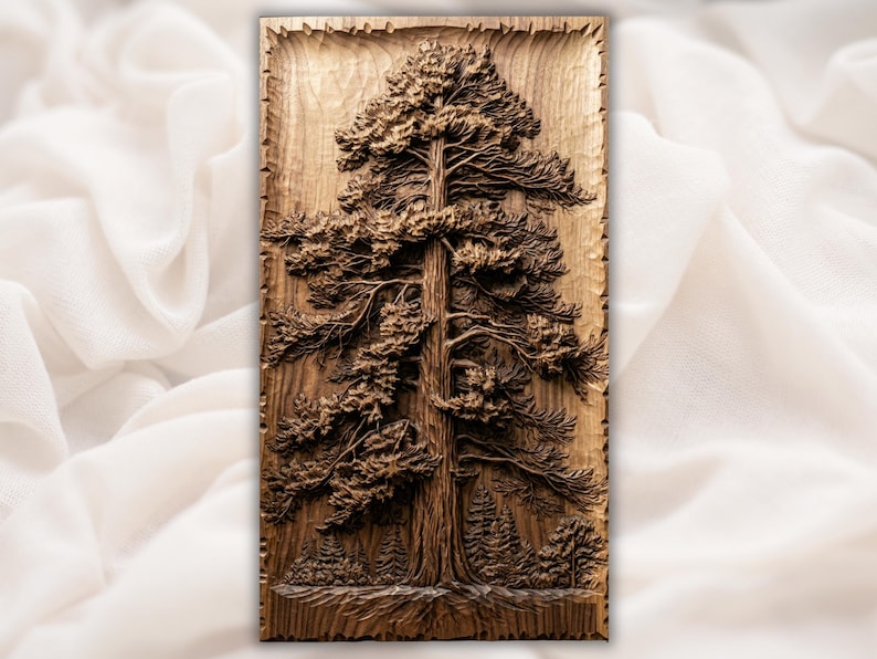 Towering Forest Tree STL bas-relief STL design