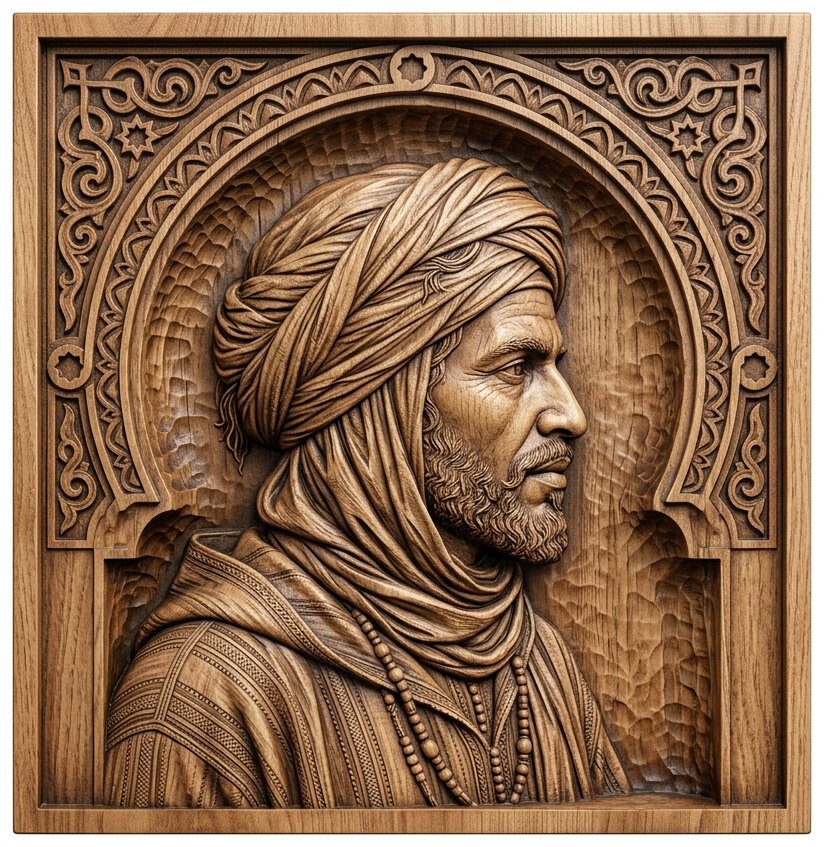 Traditional Berber Portrait CNC Relief STL bas-relief STL design