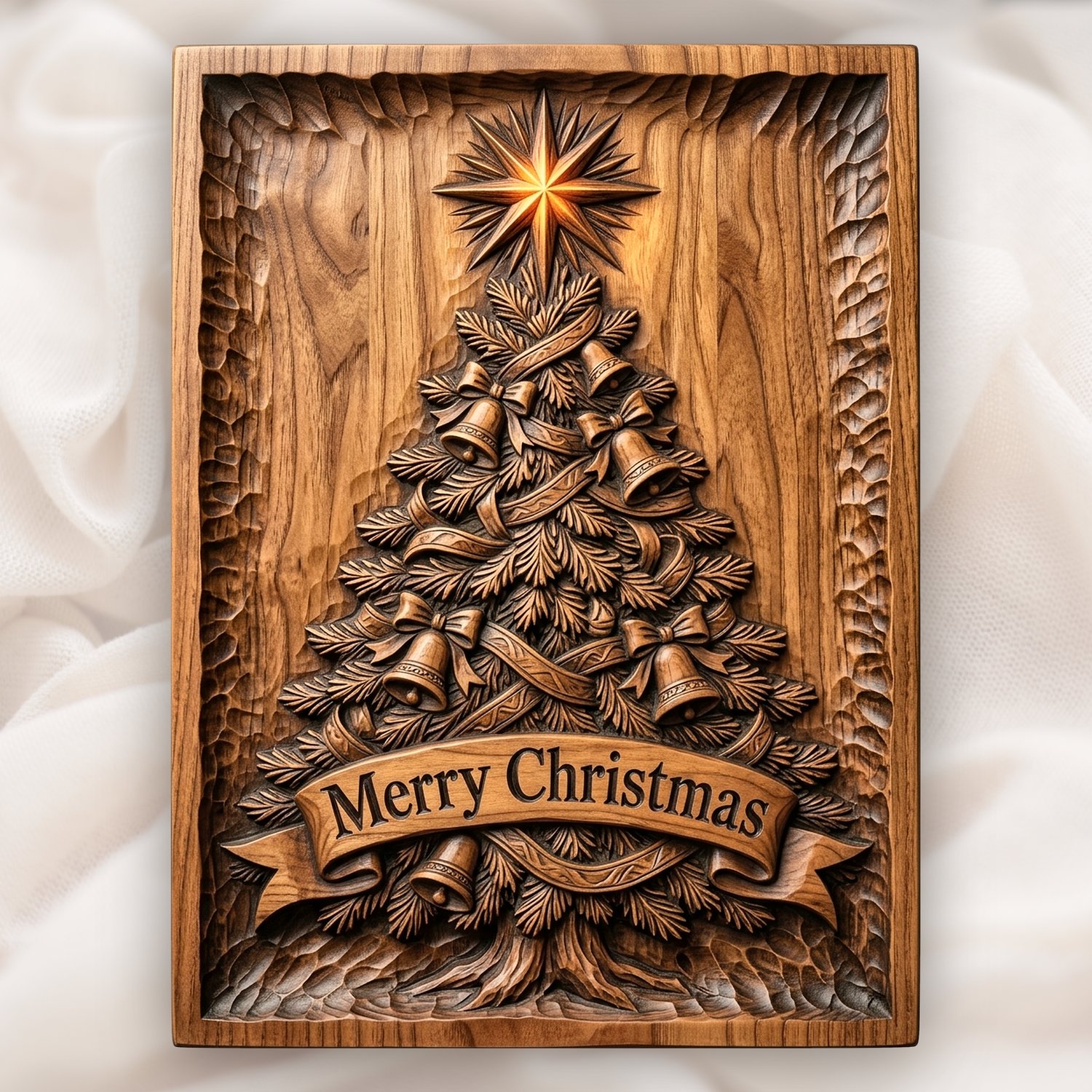 Traditional Holiday Christmas Tree CNC Relief STL