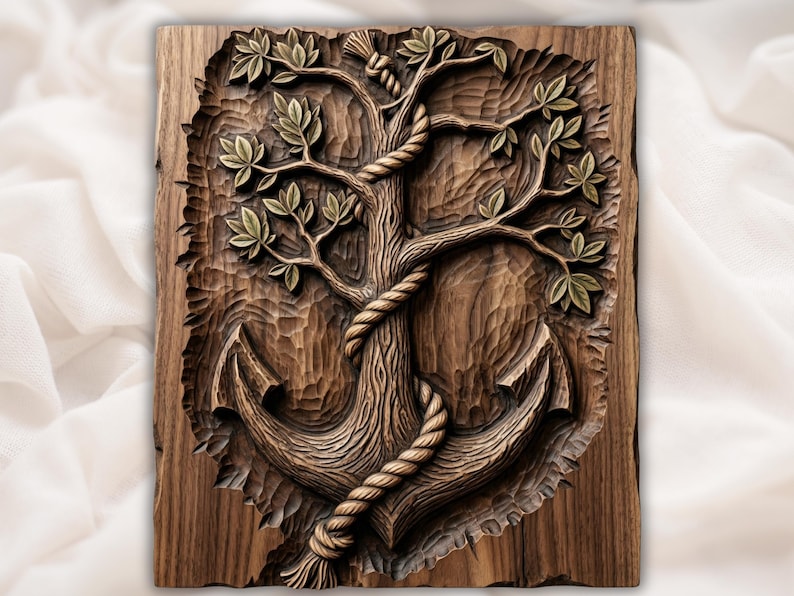 Tree of Life Anchor STL bas-relief STL