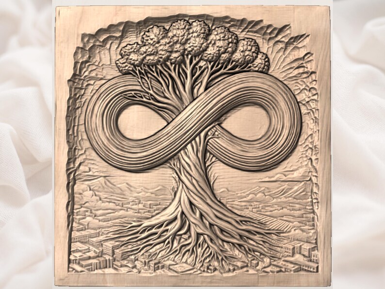 Tree of Life Infinity 3D Relief STL view 3